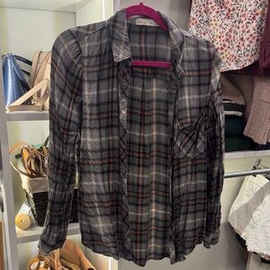 Plaid Button-Up Shirt